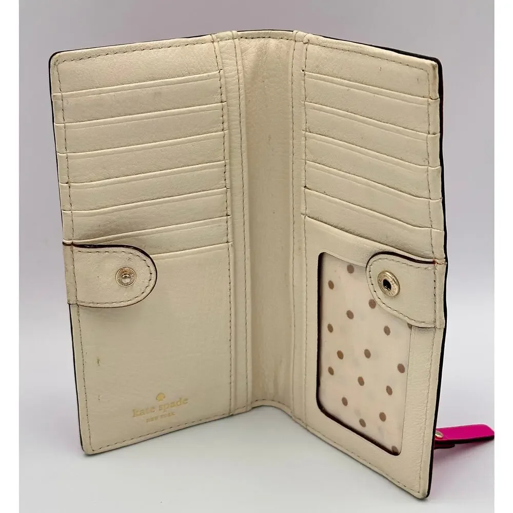 Kate Spade NY Pink Fuschia Mikas Pond Stacy Wallet Card Holder